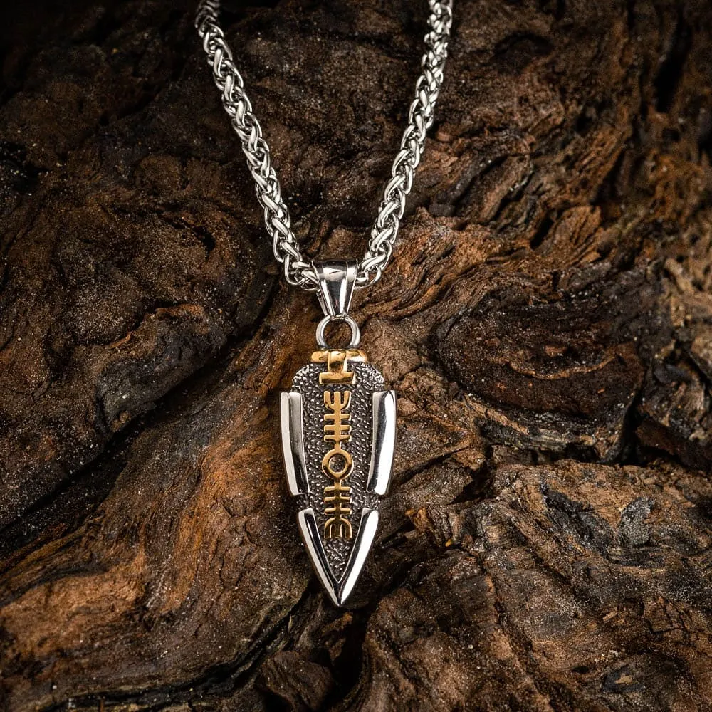 Stainless Steel Dual Color Odin's Spear Necklace