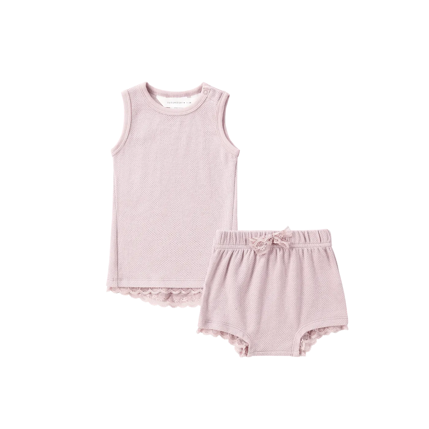 Susukoshi Organic PJ Singlet Shorties Set | Pale Lilac