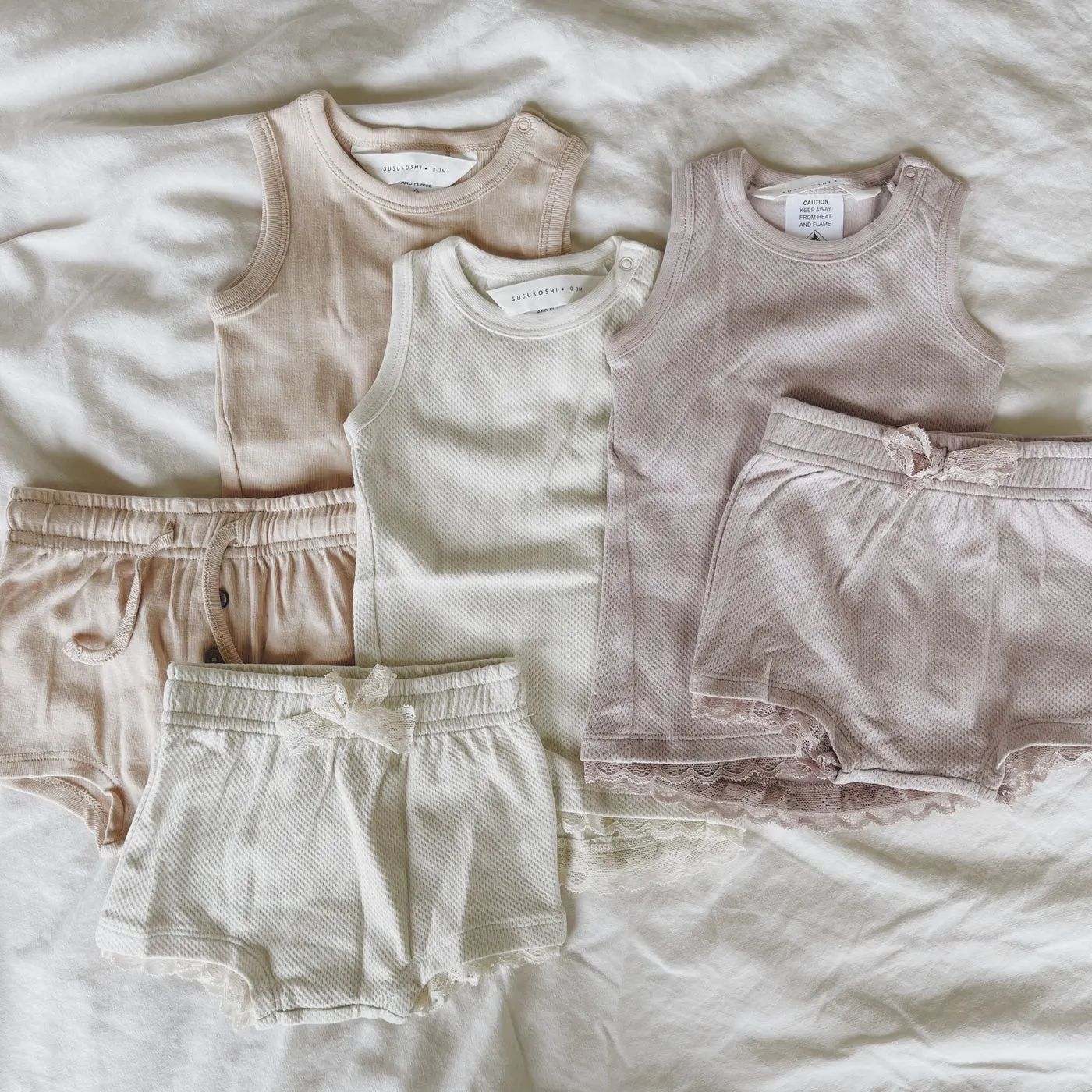 Susukoshi Organic PJ Singlet Shorties Set | Pale Lilac