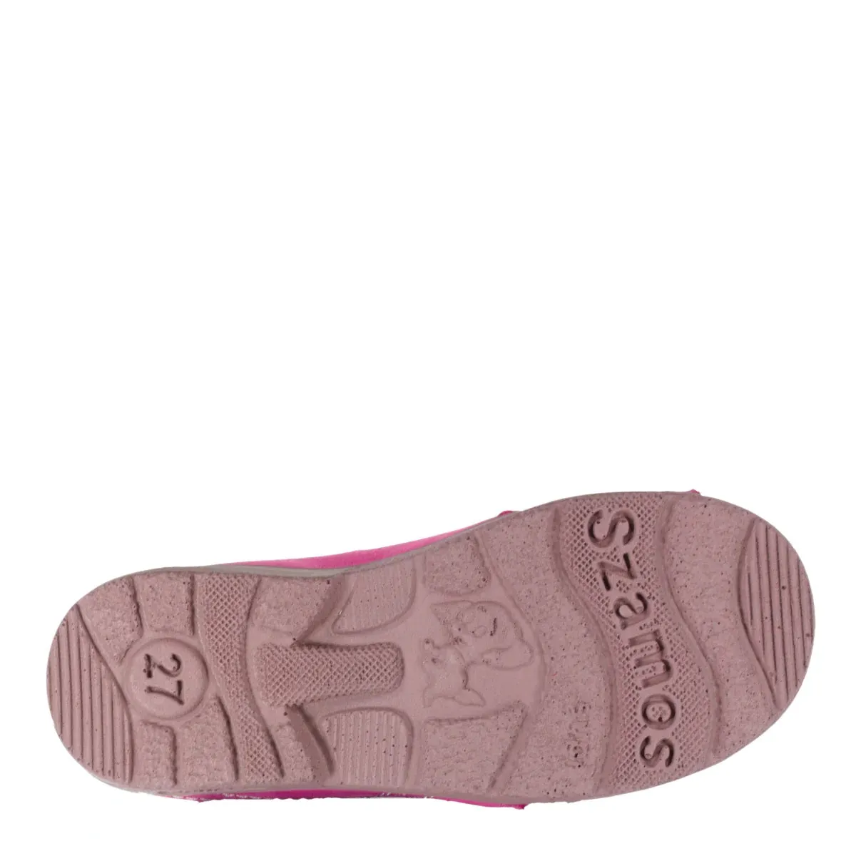 Szamos Kid Girl Sandals In Pink Color And Butterfly Pattern With Double Velcro Strap - Made In Europe