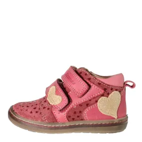 Szamos Kid Girl Sneakers Red With Beige Heart Decor - Made In Europe