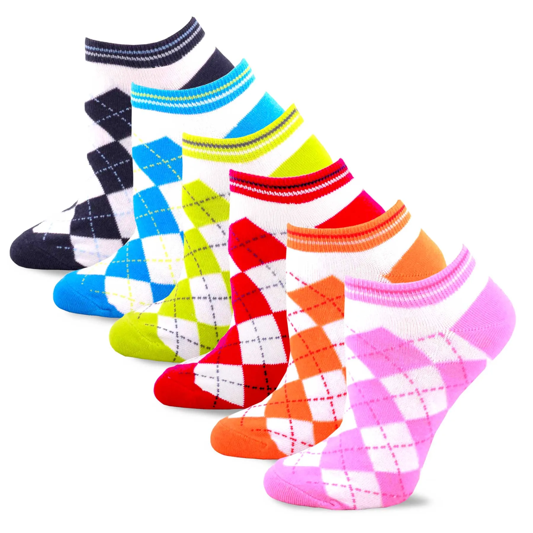 TeeHee Socks Women's Casual Acrylic No Show Animal Print and Argyle 18-Pack (12066)