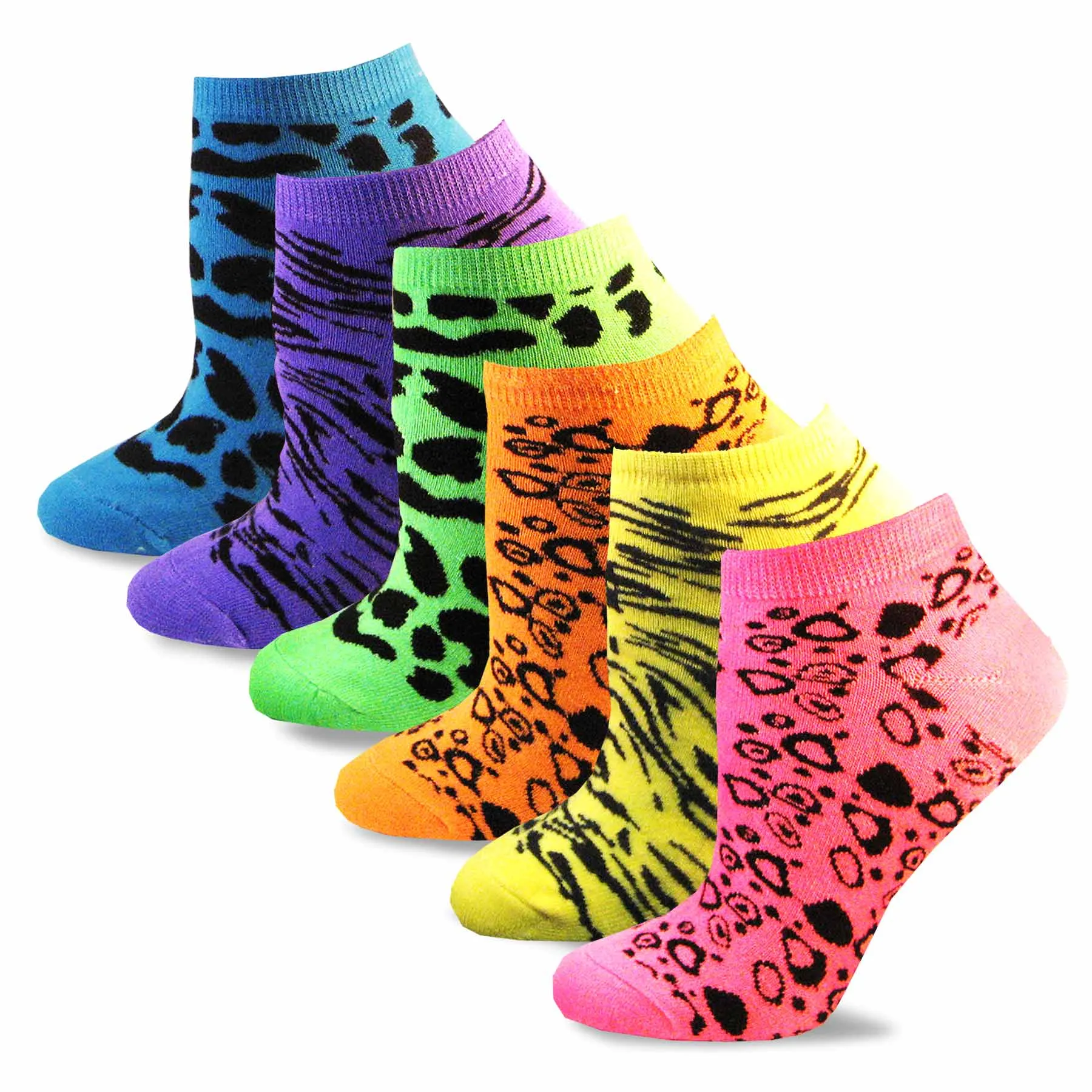 TeeHee Socks Women's Casual Acrylic No Show Animal Print and Argyle 18-Pack (12066)