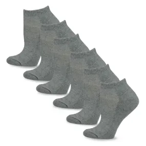 TeeHee Socks Women's Casual Polyester No Show Grey 6-Pack (10051)