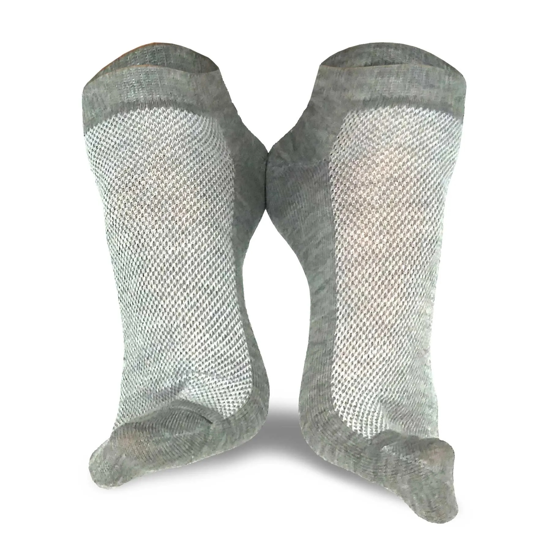 TeeHee Socks Women's Casual Polyester No Show Grey 6-Pack (10051)