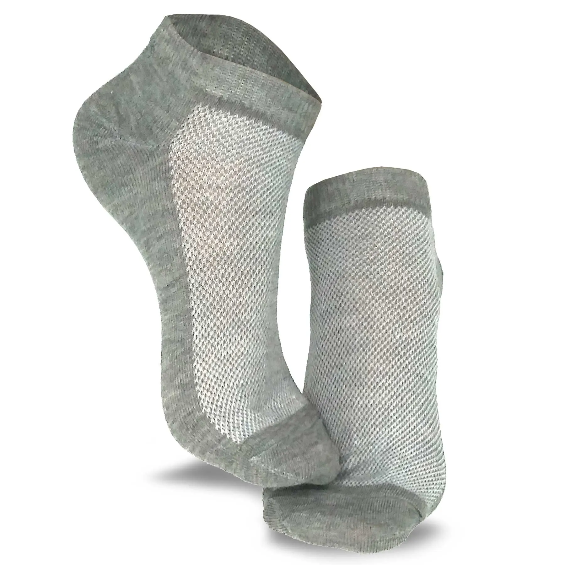 TeeHee Socks Women's Casual Polyester No Show Grey 6-Pack (10051)