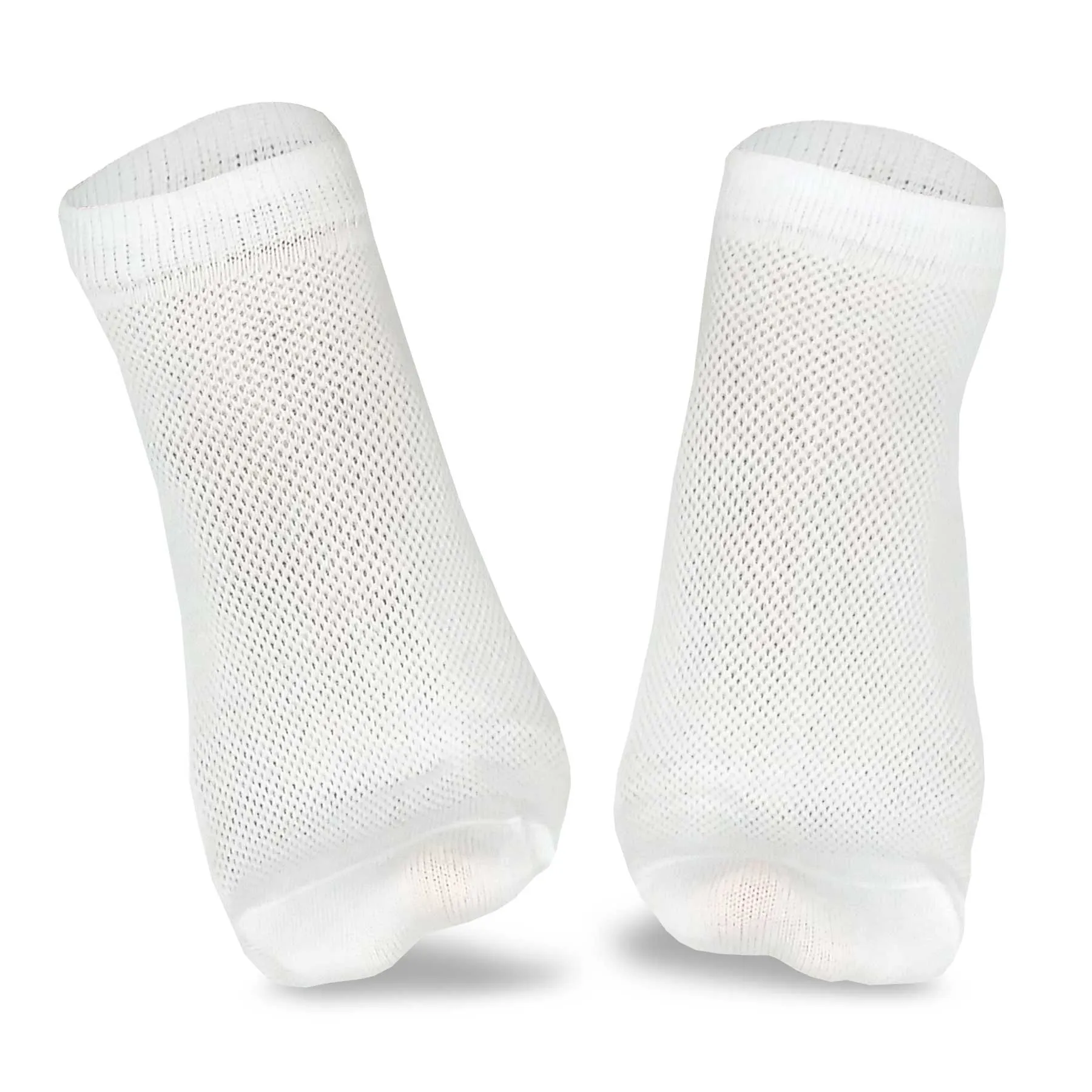 TeeHee Socks Women's Casual Polyester No Show White 6-Pack (10051)