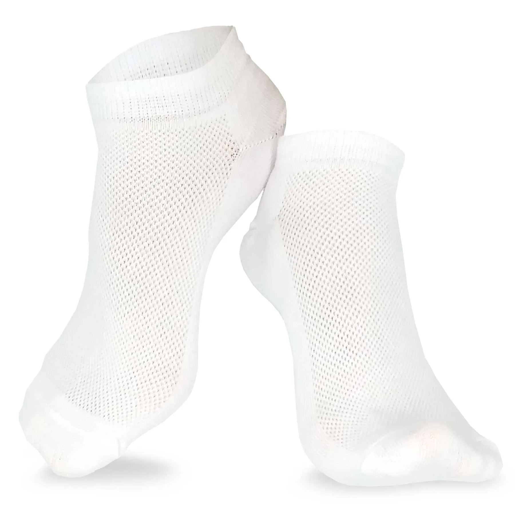 TeeHee Socks Women's Casual Polyester No Show White 6-Pack (10051)