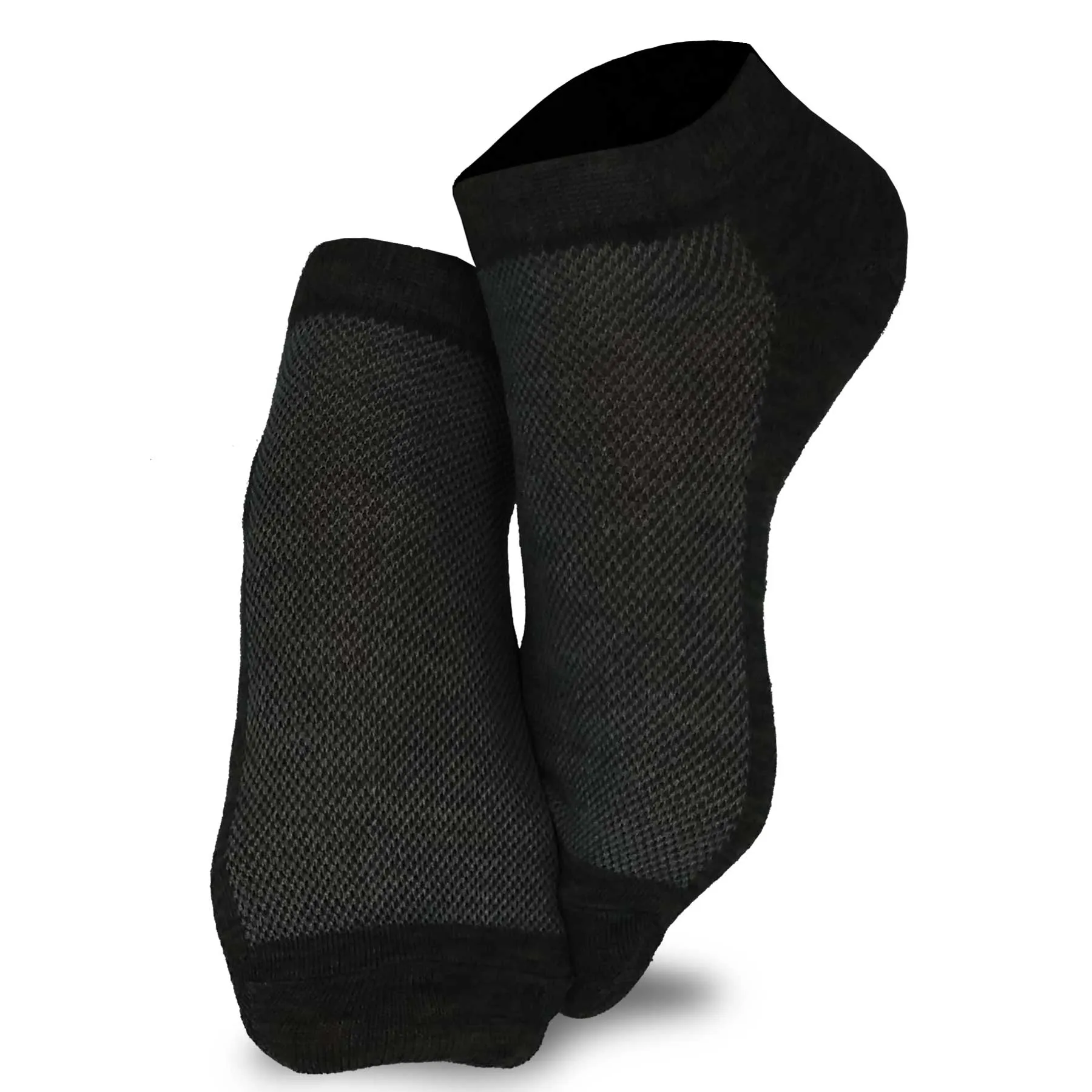 TeeHee Socks Women's Causal Polyester No Show Black 12-Pack (10051)