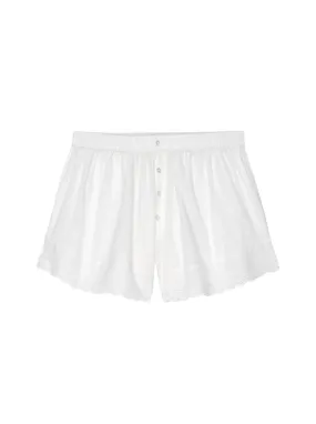 The Eyelet Tap Short in True White