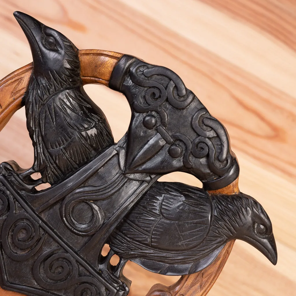 Thor's Hammer and Black Ravens Wall Hanging