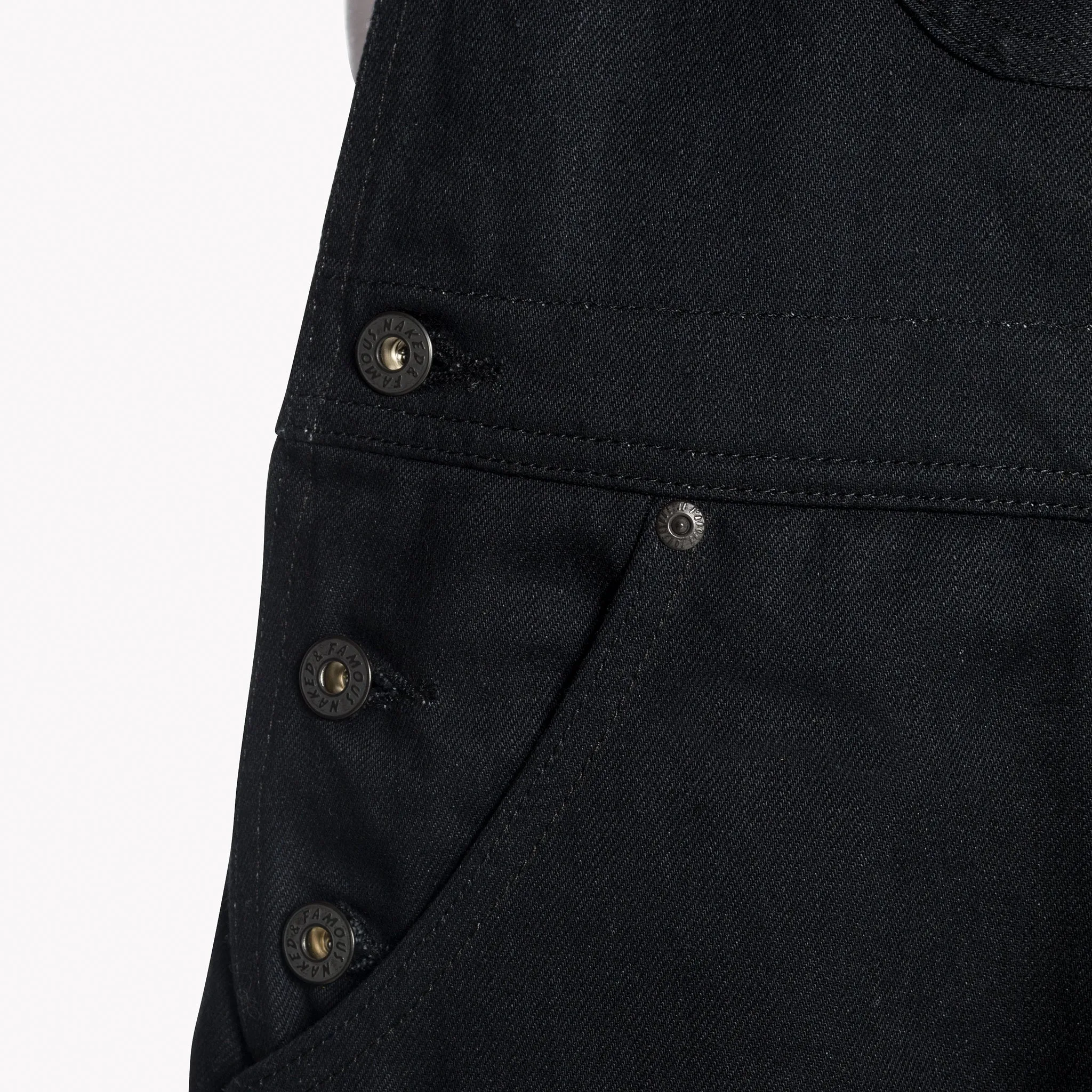 Weird Guy Overalls - Solid Black Selvedge