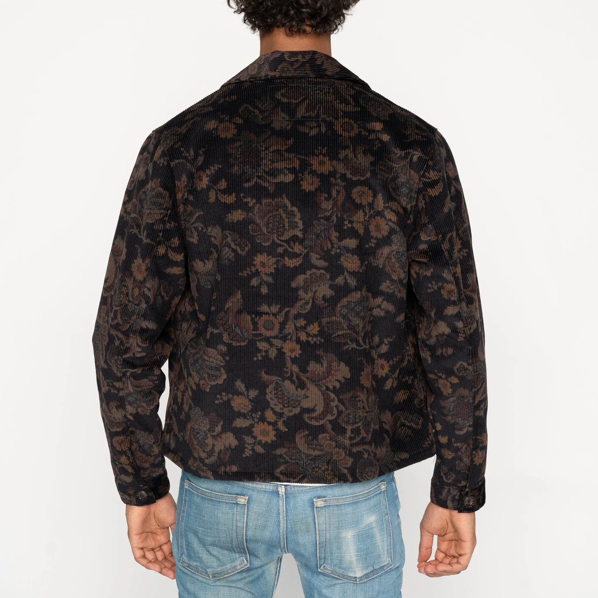 Zip Jacket - Paisley Corduroy - Black